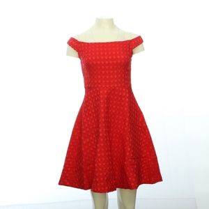 Moulinette Souers Womens Midi Dress 6 Red Diamond